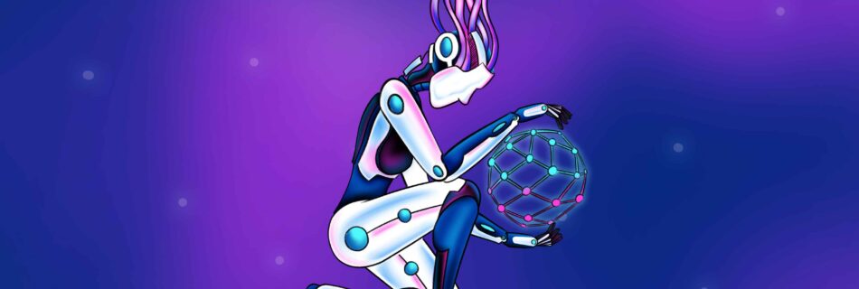 A female cyborg or robot