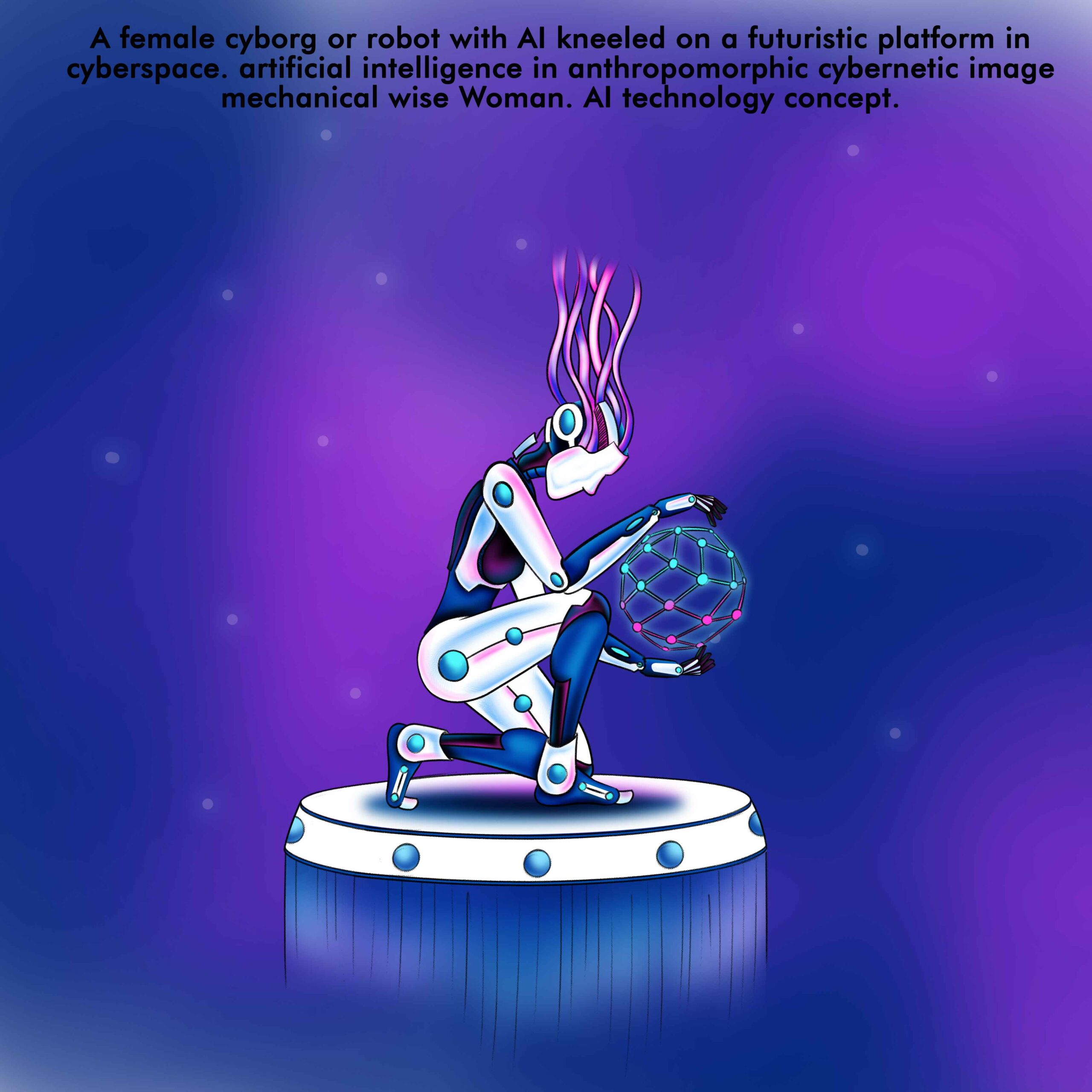 A female cyborg or robot