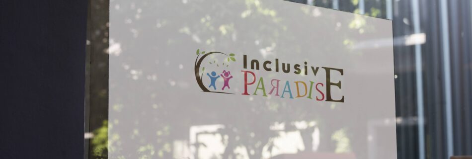 Glass door with logo